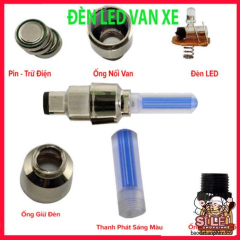 Bộ 2 Đèn LED Neon Gắn Van Xe Đạp và Xe Máy - Đèn Chiếu Sáng An Toàn, Cảm Biến Thông Minh Nhiều Màu Sắc thú Vị