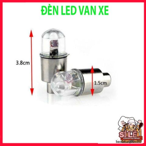 Bộ 2 Đèn LED Gắn Nắp Van Bánh Xe Hơi/Xe Máy - Đèn Phát Sáng Chống Nước và Bền Bỉ, An Toàn Khi Lái Xe Ban Đêm