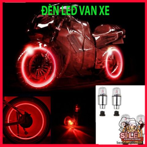 Bộ 2 Đèn LED Gắn Nắp Van Bánh Xe Hơi/Xe Máy - Đèn Phát Sáng Chống Nước và Bền Bỉ, An Toàn Khi Lái Xe Ban Đêm