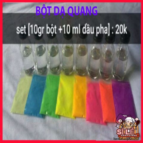 Bột Dạ Quang Phát Sáng Ban Đêm 10g Kèm Dầu Sáng Siêu Mạnh - Nghệ Thuật Chiếu Sáng Độc Đáo cho Tác Phẩm Sáng Tạo