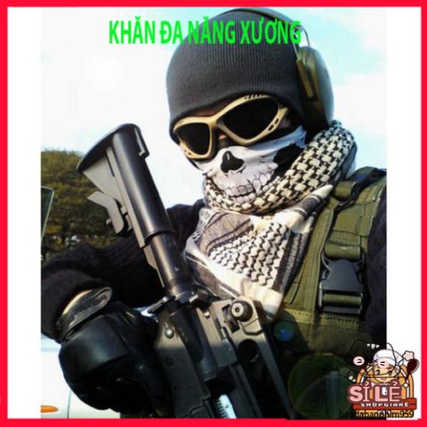 Combo 8 Khăn Đa Năng Xương Sọ - Khăn Phượt Đa Chức Năng Màu Sắc Nổi Bật, Chất Vải Thun Co Giãn 50cm, Phù Hợp Mọi Hoạt Động