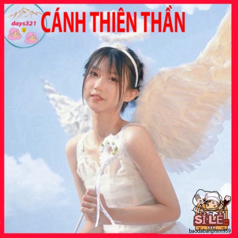 Cánh Ma Quái Cosplay Đen Trắng 160x90CM - Bộ Cánh Lông Vũ Sang Trọng Dành Cho Halloween và Các Bữa Tiệc Hóa Trang