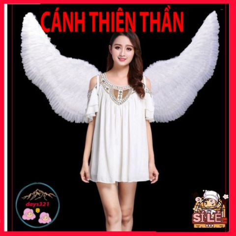 Cánh Ma Quái Cosplay Đen Trắng 160x90CM - Bộ Cánh Lông Vũ Sang Trọng Dành Cho Halloween và Các Bữa Tiệc Hóa Trang