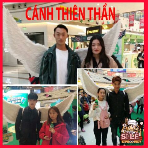 Cánh Ma Quái Cosplay Đen Trắng 160x90CM - Bộ Cánh Lông Vũ Sang Trọng Dành Cho Halloween và Các Bữa Tiệc Hóa Trang