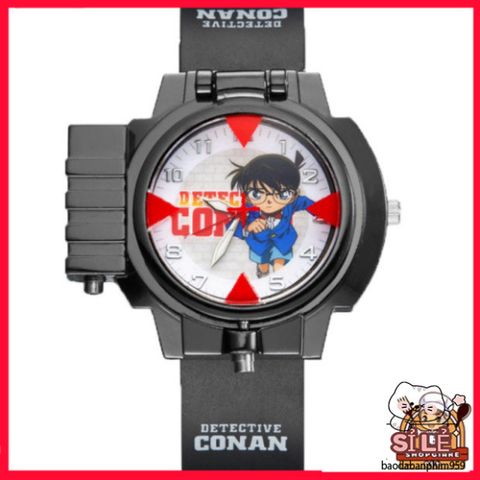 Đồng Hồ Edogawa Conan Cho Trẻ Em - Đồng Hồ Bắn Laser Phong Cách Thám Tử, Dây Cao Su Bền Chắc, Món Quà Độc Đáo Cho Bé Trai