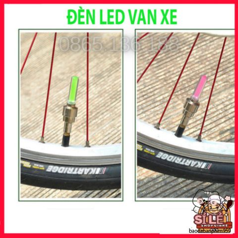 Bộ 2 đèn LED gắn chân van xe đạp chống nước - Đèn phát sáng an toàn cho xe đạp khi đi đêm, phụ kiện thể thao tiện lợi.