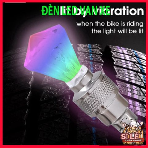 Đèn LED 7 Màu Neon Gắn Van Bánh Xe Đạp & Xe Máy - Đèn Phát Sáng Tự Động Chống Bụi, Phụ Kiện Xe Độc Đáo