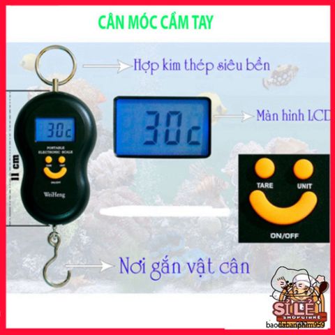Cân Điện Tử Mini Móc Treo Hình Mặt Cười 40KG - Cân Chính Xác Với Màn Hình LCD, Tiện Dụng Cho Gia Đình, Dùng Pin AAA