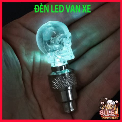 Bộ 2 Nắp Van Bánh Xe LED Đầu Lâu Phát Sáng - Đèn Lốp Xe Hơi, Xe Máy, Xe Đạp An Toàn, Nổi Bật Ban Đêm