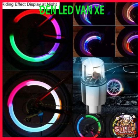 Bộ 2 Đèn LED Nhiều Màu Sắc cho Van Xe Đạp và Xe Máy - Hiệu Ứng Ánh Sáng Tự Động, Chống Nước Chất Lượng Cao