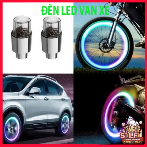Bộ 2 Đèn LED Nhiều Màu Sắc cho Van Xe Đạp và Xe Máy - Hiệu Ứng Ánh Sáng Tự Động, Chống Nước Chất Lượng Cao