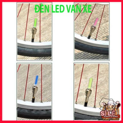 Bộ 2 Đèn LED Gắn Nắp Van Bánh Xe Đạp, Xe Máy, Ô Tô - Phụ Kiện Chiếu Sáng Độc Đáo, An Toàn Khi Di Chuyển