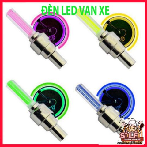 Bộ 2 Đèn LED Gắn Nắp Van Bánh Xe Đạp, Xe Máy, Ô Tô - Phụ Kiện Chiếu Sáng Độc Đáo, An Toàn Khi Di Chuyển
