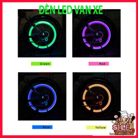 Bộ 2 Đèn LED Gắn Nắp Van Bánh Xe Đạp, Xe Máy, Ô Tô - Phụ Kiện Chiếu Sáng Độc Đáo, An Toàn Khi Di Chuyển