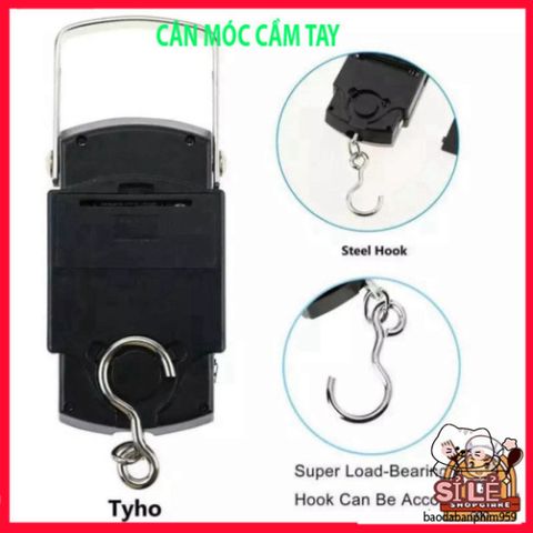 Cân Điện Tử Cầm Tay 50kg/10g LCD - Thiết Bị Tiện Lợi Cho Đi Phượt, Cân Cá, Có Băng Đo Kéo Dài 100cm