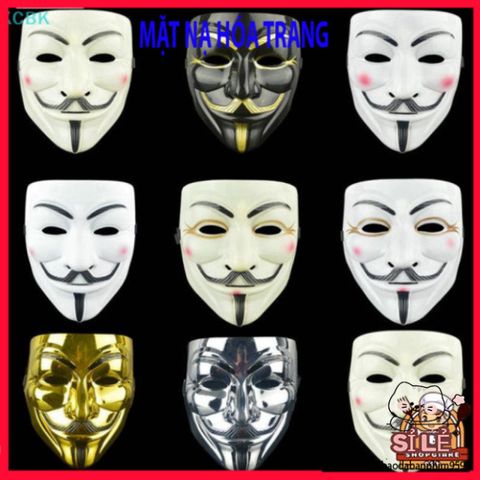 Mặt nạ V cho Vendetta - Phụ Kiện Hóa Trang Halloween Biểu Tượng Phong Trào Phản Kháng Cho Người Lớn