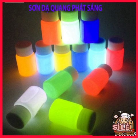 Sơn Dạ Quang 20ML 7 Màu Sắc - Phát Sáng Đêm, An Toàn, Độc Đáo Cho Trang Trí Móng Tay và Nghệ Thuật Sáng Tạo