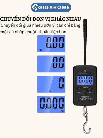 Cân Điện Tử Xách Tay Mini GIGAHOME - Cân Hành Lý Tối Đa 40kg với Màn Hình LCD - Tiện Lợi Cho Mua Sắm và Du Lịch