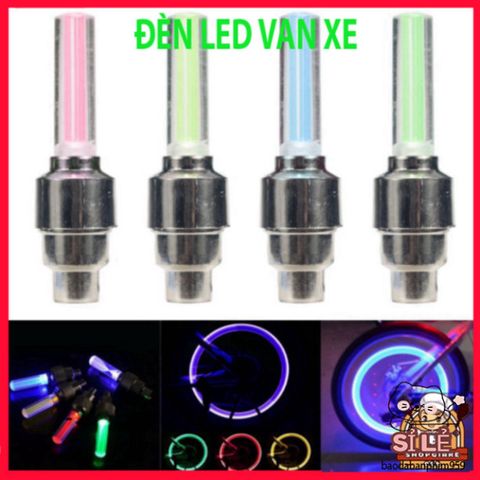 Bộ 2 Đèn LED Chóa Nắp Van Bánh Xe Đạp & Mô Tô - Đèn Phát Sáng Tự Động An Toàn Ban Đêm, Dễ Dàng Lắp Đặt
