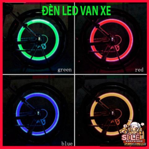 Bộ 2 Đèn LED Chóa Nắp Van Bánh Xe Đạp & Mô Tô - Đèn Phát Sáng Tự Động An Toàn Ban Đêm, Dễ Dàng Lắp Đặt