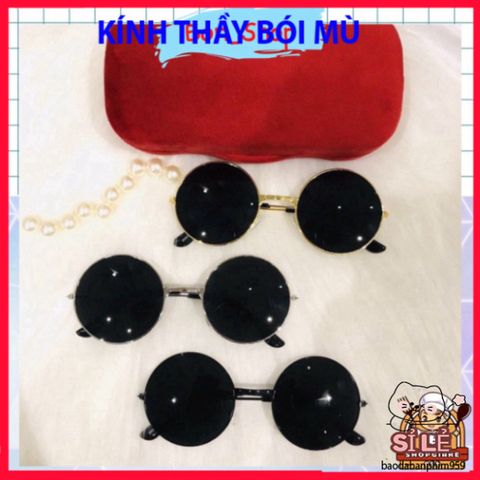 Kính Mát Thời Trang Góc Nhìn Tròn Sang Trọng Gọng Đen Vàng - Kính Bon Shop Dành Cho Phong Cách Trẻ Trung và Năng Động