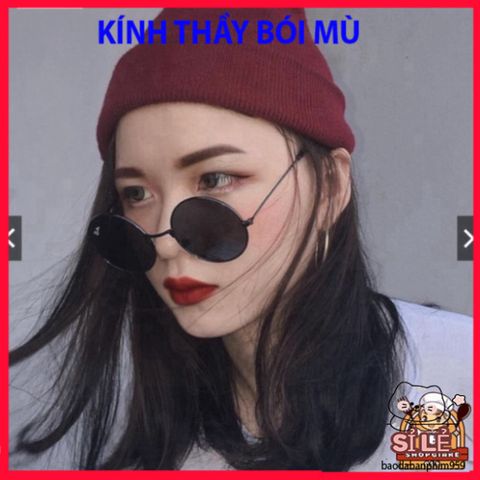 Kính Mát Thời Trang Góc Nhìn Tròn Sang Trọng Gọng Đen Vàng - Kính Bon Shop Dành Cho Phong Cách Trẻ Trung và Năng Động
