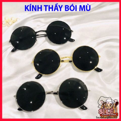 Kính Mát Thời Trang Góc Nhìn Tròn Sang Trọng Gọng Đen Vàng - Kính Bon Shop Dành Cho Phong Cách Trẻ Trung và Năng Động
