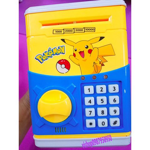Két Sắt Mini Hình Pikachu - Ống Heo Tiết Kiệm An Toàn Với Mật Khẩu - Quà Tặng Thú Vị Cho Trẻ Em