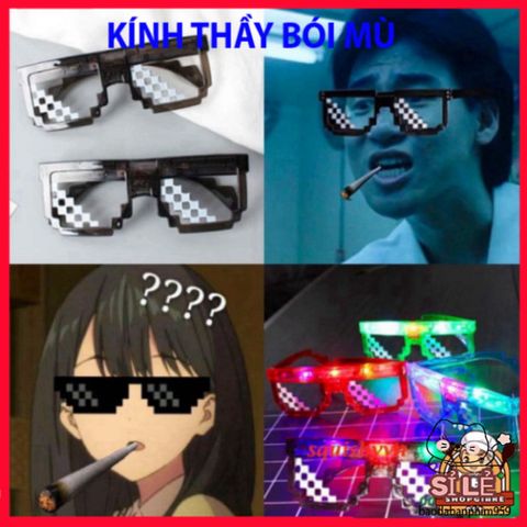 Kính LED Thuglife Phát Sáng Độc Đáo - Kính Thời Trang 3 Chấm & 6 Chấm Cho Tiệc Tùng & Sự Kiện - Phụ Kiện Nổi Bật
