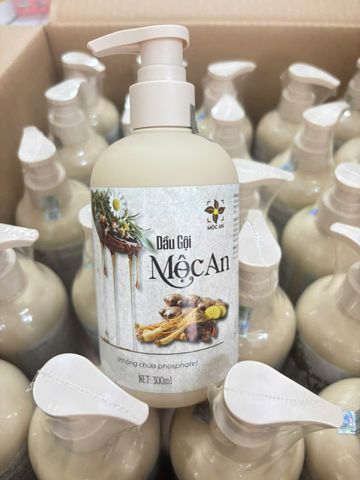 Dầu Gội Thiên Nhiên 300ml MỘC AN - Giảm Gàu, Dưỡng Tóc Khỏe Mượt từ Nhân Sâm, Gừng, Bồ Kết, Không Silicon