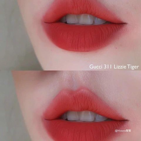 Son Kem Gucci Rouge Liquid Matte 311 Lizzie Tiger 6.5ml - Màu Đỏ Cam Sang Trọng, Chất Lượng Cao, Son Bền Màu, Đẹp Quyến Rũ