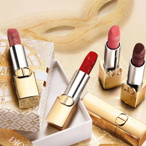 Son Dior Rouge Dior 217 Velvet Limited Edition - Son Môi Hồng Cam Đất Sang Trọng Chính Hãng trong Vỏ Hộp Mạ Vàng