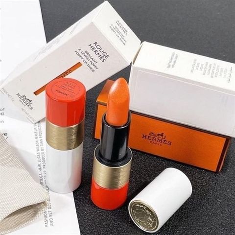Son Dưỡng Hermes Poppy Lip Shine Limited - Màu Cam Tươi Chính Hãng, Dưỡng Ẩm, Sang Trọng, Phiên Bản Giới Hạn
