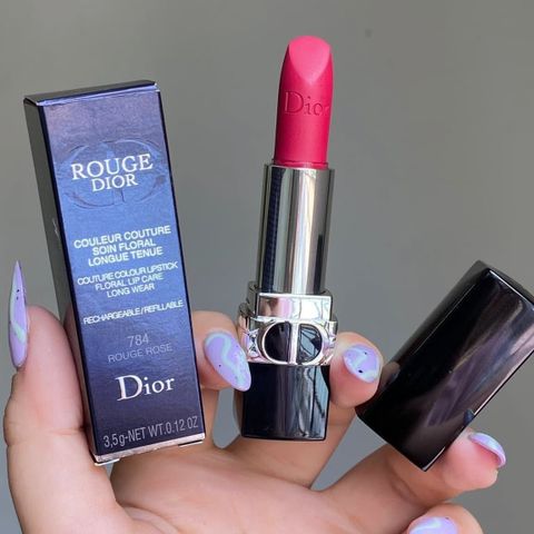 Son Dior Rouge Dior Matte 784 Rouge Rose - Son Môi Đỏ Hồng Chính Hãng, Chất Matte Mịn Màng Từ Dior, Lên Màu Rực Rỡ, Dưỡng Ẩm Tốt