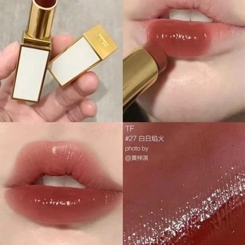 Son Lì Tom Ford TF Ultra-Shine Lip Color 27 Ete Brulant - Màu Đỏ Gạch Quyến Rũ, Chính Hãng, Độ Bám Màu Lâu Dài