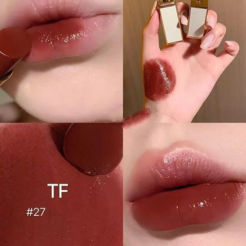Son Tom Ford Lip Color Satin Matte 27 Shameless 3.3g - Màu 27 Đỏ Gạch Sang Trọng, Độ Bám Màu Tối Đa, Lựa Chọn Hoàn Hảo Cho Làn Môi Quyến Rũ