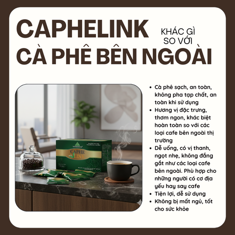 Cà Phê Caphelink New - Thức Uống Tăng Năng Lượng, Tỉnh Táo, Hỗ Trợ Đề Kháng Từ Thiên Nhiên 100g