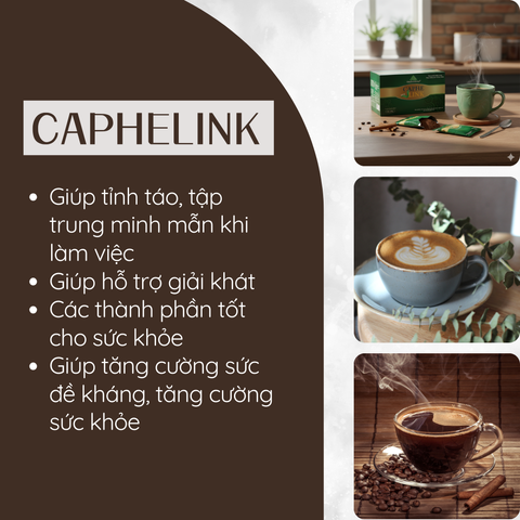 Cà Phê Caphelink New - Thức Uống Tăng Năng Lượng, Tỉnh Táo, Hỗ Trợ Đề Kháng Từ Thiên Nhiên 100g