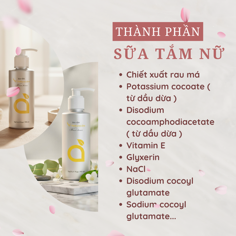 Sữa Tắm V-Naturecare Nữ - Hương Nước Hoa Quyến Rũ, Làm Sạch Da Mịn Màng, Dưỡng Ẩm Tự Nhiên, Trải Nghiệm Thư Giãn Như Spa