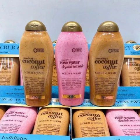 Sữa Tắm Tẩy Tế Bào Chết OGX Coconut Coffee 577ml - Sạch Sâu & Dưỡng Ẩm Cho Da - Hương Thơm Tươi Mát Cà Phê Dừa