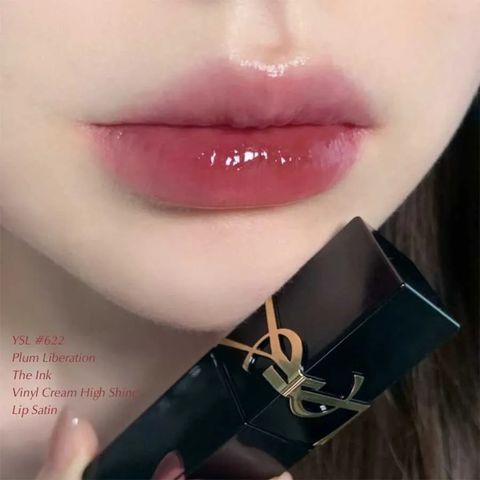 Son Kem YSL The Inks 622 Plum Liberation - Son Môi Chính Hãng Yves Saint Laurent, Màu Hồng Mận Sang Trọng, Bóng Lấp Lánh