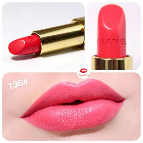 Son Chanel Rouge Allure Màu 136 Mélodieuse - Son Môi Chính Hãng Màu Hồng Coral Tươi Tắn, Dưỡng Ẩm và Quyến Rũ