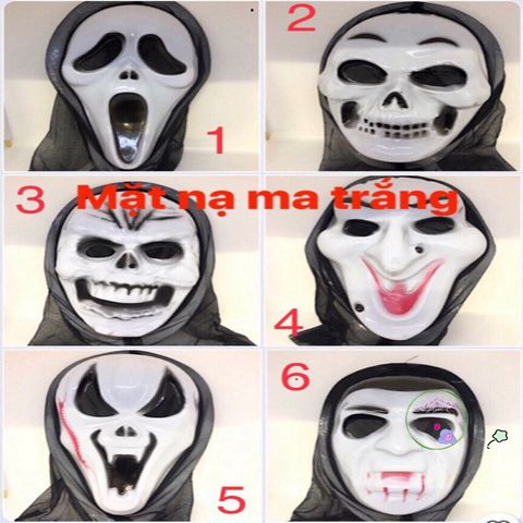 Mặt Nạ Halloween Chó Trắng Huyền Bí - Phụ Kiện Thời Trang Hóa Trang Cho Bé - Kỳ Nghỉ Tháng 10