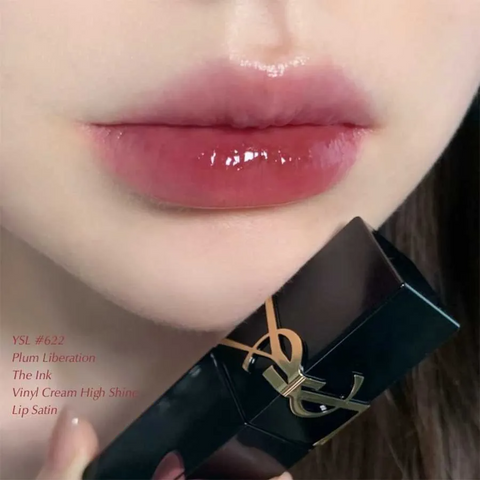 Son Kem Yves Saint Laurent YSL The Inks Vinyl Cream 622 Plum Liberation - Son Dưỡng High Shine Màu Hồng Mận Chính Hãng, Sang Trọng, Đẹp Mắt