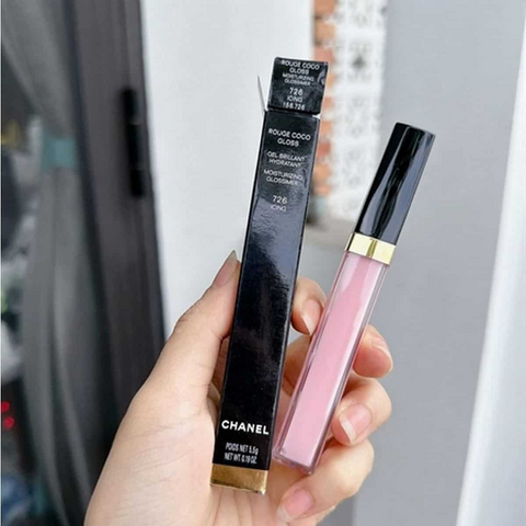 Son Kem Bóng CHANEL Rouge Coco Gloss 726 Icing - Son Dưỡng Môi Đẳng Cấp Hồng Ánh Kim Chính Hãng, Phản Chiếu Ánh Sáng, Sang Trọng