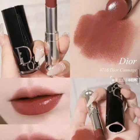 Son Dưỡng Dior Addict Hydrating Shine Lipstick 716 Dior Cannage Màu Nâu Đỏ - Son Cao Cấp Chăm Sóc Môi Sang Trọng Chính Hãng