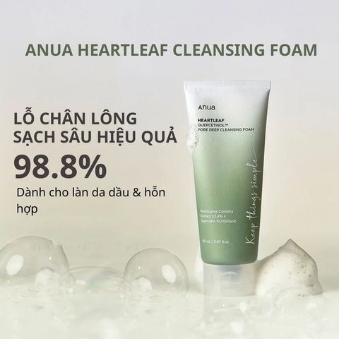 Sữa Rửa Mặt Diếp Cá Heartleaf Quercetinol 150ml - Sạch Sâu, Kiểm Soát Dầu, Phù Hợp Da Nhạy Cảm