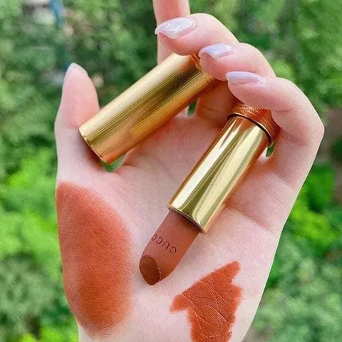 Son Gucci 308 Lucy Dark Orange Matte - Màu Cam Gạch Cao Cấp Chính Hãng, Chất Son Mịn Mượt, Độ Bám Màu Lâu Dài