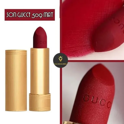 Son Gucci Rouge À Lèvres Voile Matte 509 Janie Scarlet - Son Môi Đỏ Lạnh Chính Hãng Cao Cấp Cho Vẻ Đẹp Cuốn Hút