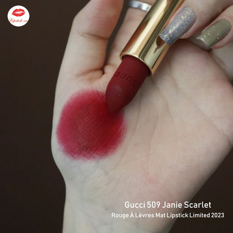 Son Gucci Rouge À Lèvres Voile Matte 509 Janie Scarlet - Son Môi Đỏ Lạnh Chính Hãng Cao Cấp Cho Vẻ Đẹp Cuốn Hút